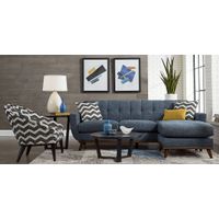 East Side Sapphire Chaise Sofa