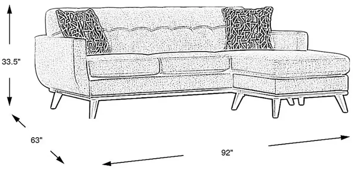 East Side Smoke Chaise Sofa