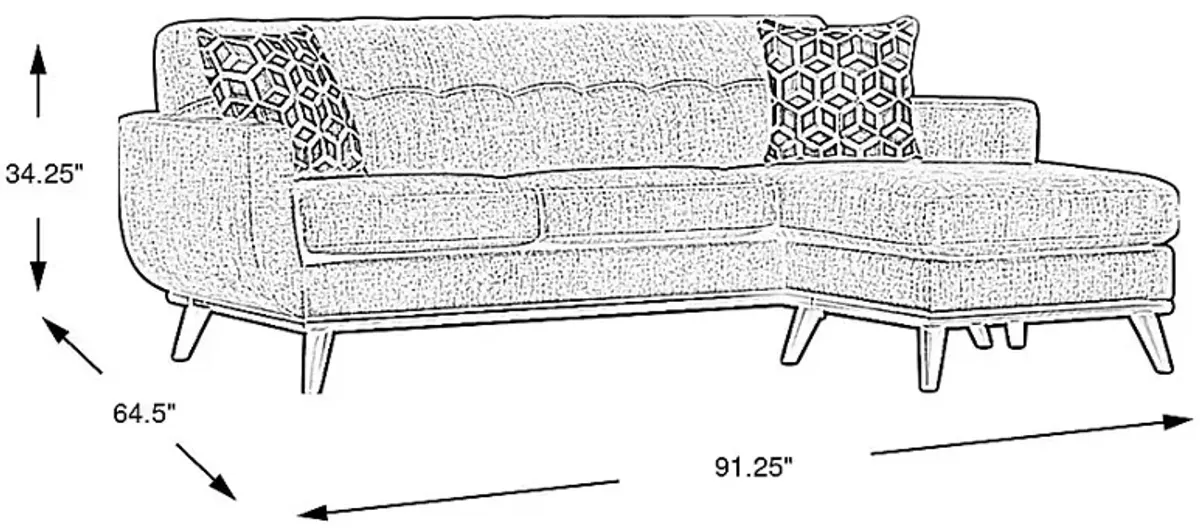 East Side Russet Chaise Sofa