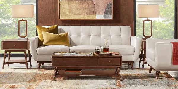 Greyson Ivory Leather 5 Pc Living Room