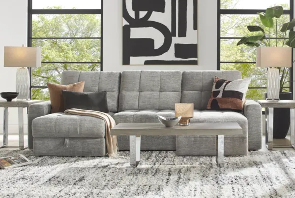 Meriwether Gray 3 Pc Power Slider Sectional