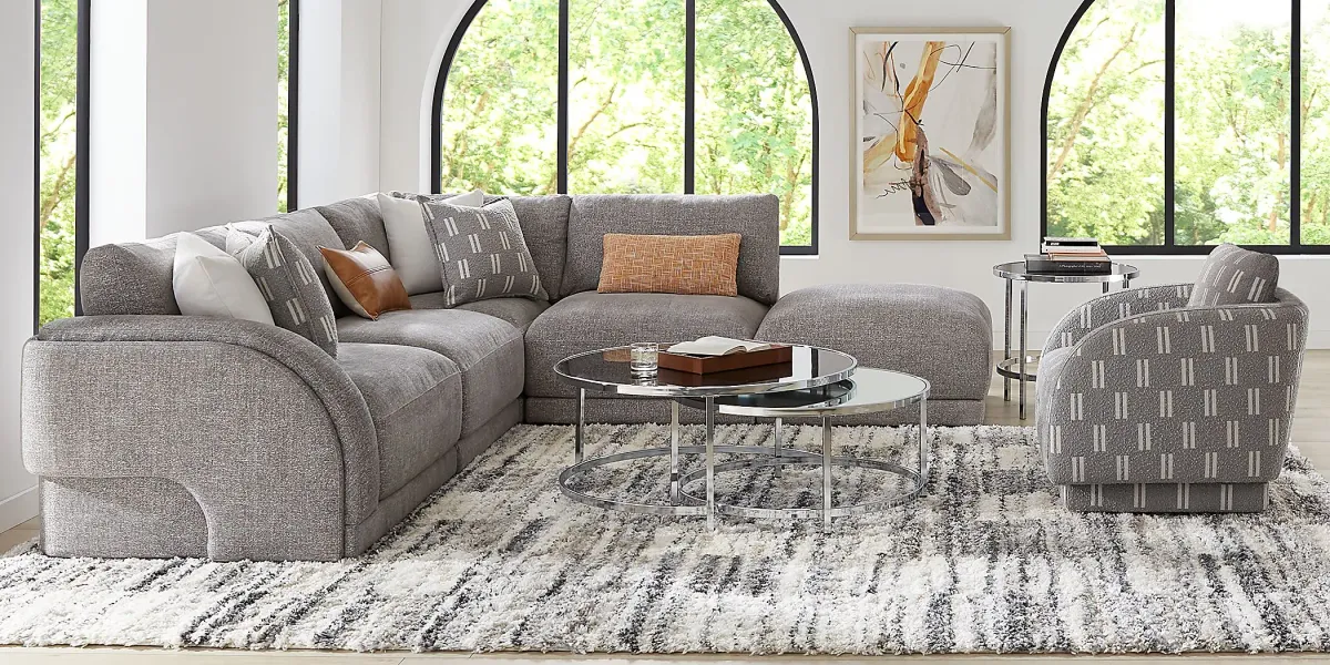 Latham Court Gray 5 Pc Sectional