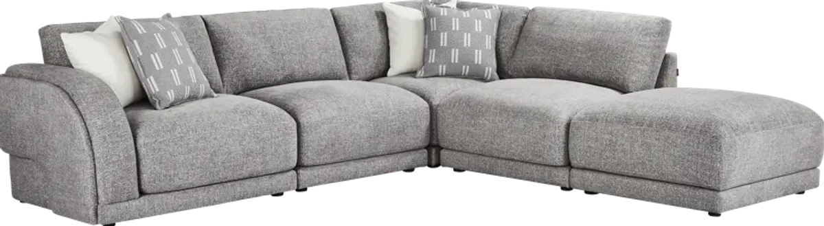 Latham Court Gray 5 Pc Sectional