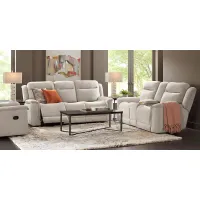 Kamden Place Cement 3 Pc Living Room with Dual Power Reclining Sofa