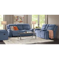 Kamden Place Cobalt 3 Pc Living Room with Dual Power Reclining Sofa