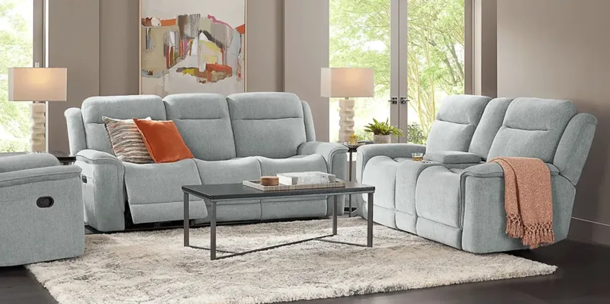 Kamden Place Seafoam 3 Pc Living Room with Dual Power Reclining Sofa