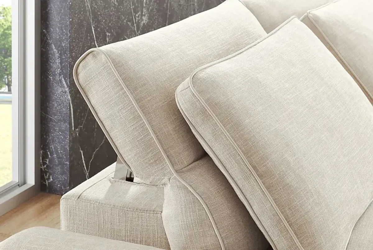 Aspen Sand 3 Pc Dual Power Reclining Sectional