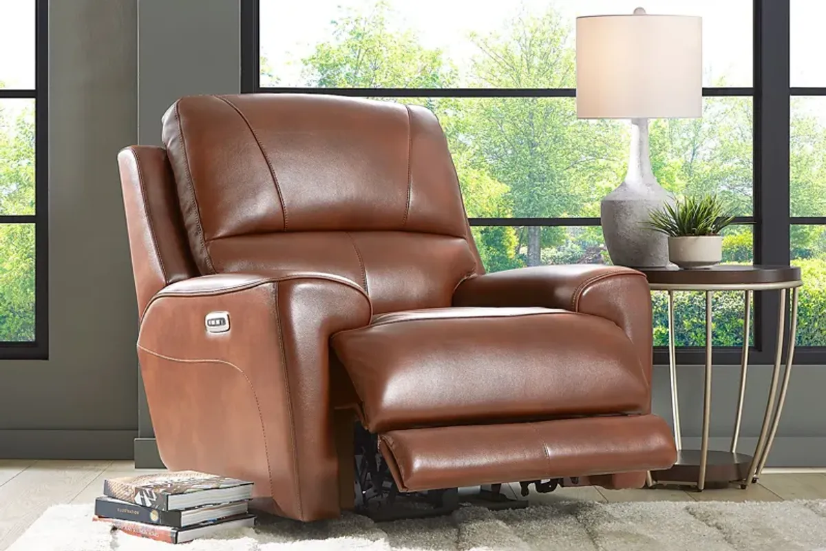 Fremont Brown Leather 8 Pc Living Room with Dual Power Reclining Sofa