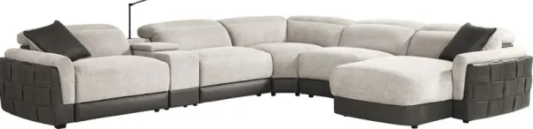 Seneca Falls Gray 6 Pc Dual Power Reclining Sectional