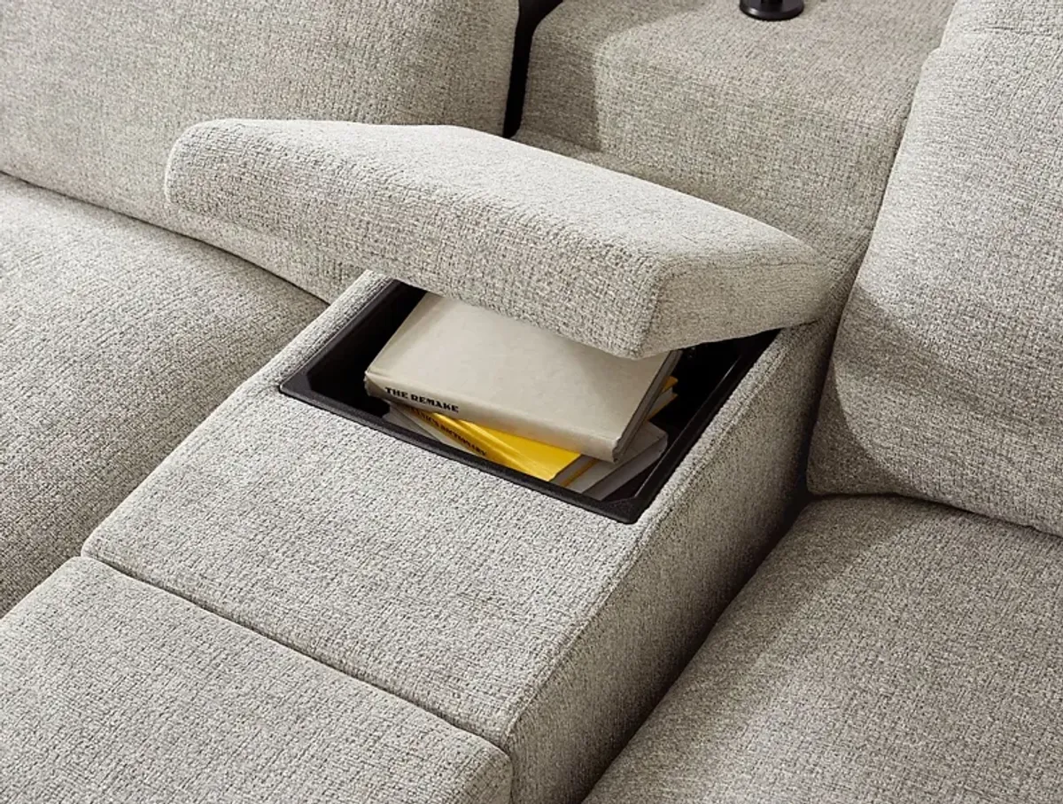 Seneca Falls Gray 6 Pc Dual Power Reclining Sectional