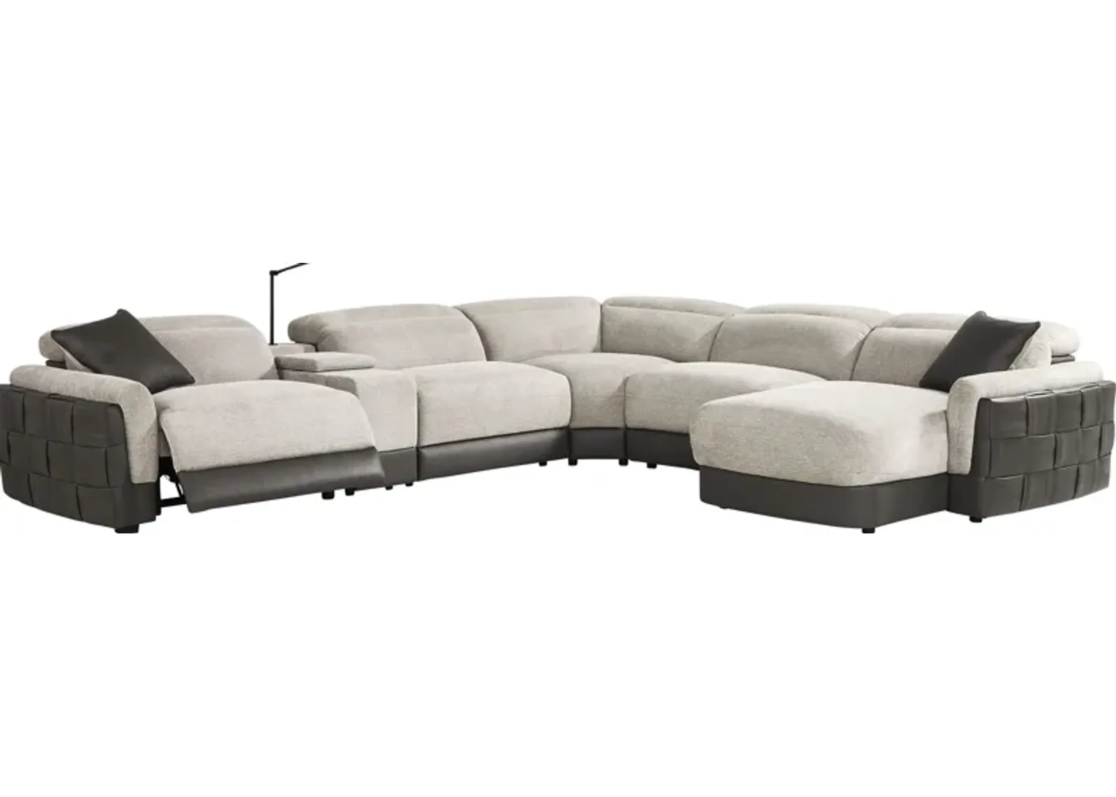 Seneca Falls Gray 6 Pc Dual Power Reclining Sectional