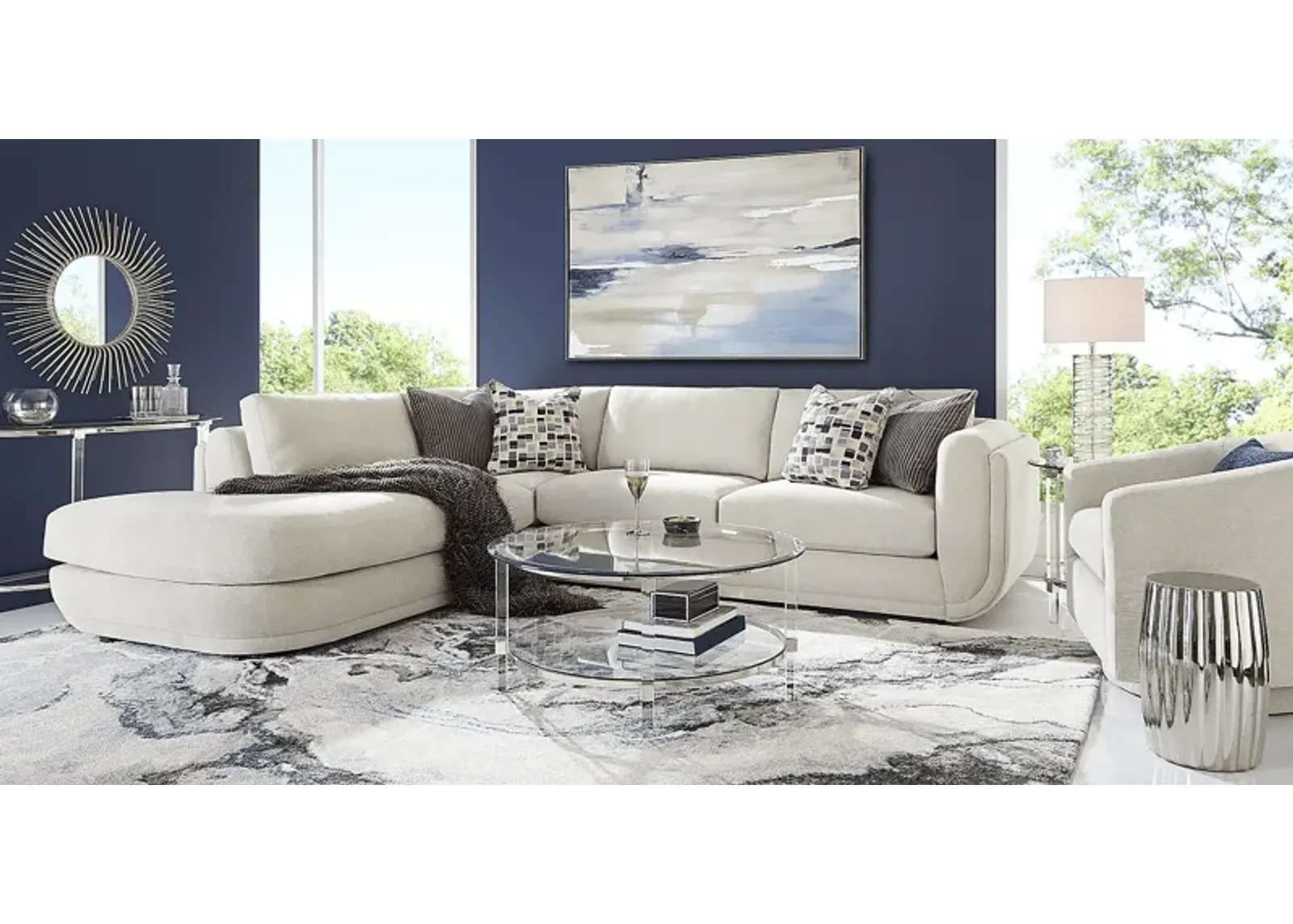 Laguna Hills Dove 5 Pc Sectional Living Room