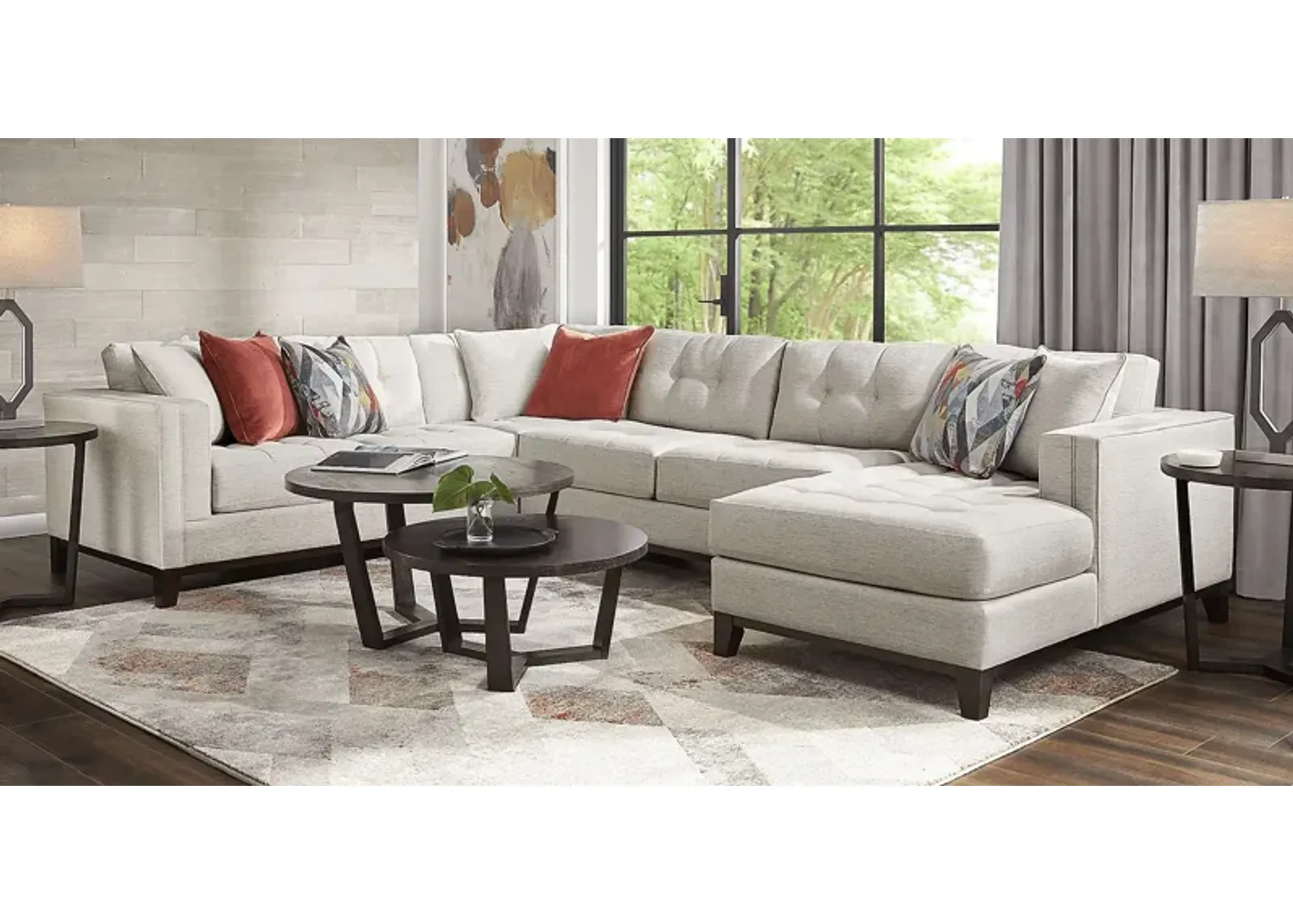 Chatham Oyster 6 Pc Sectional Living Room