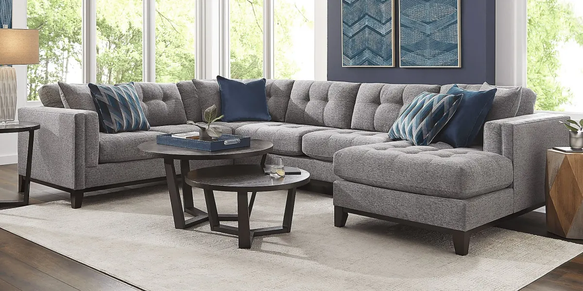 Chatham Gray 6 Pc Sectional Living Room