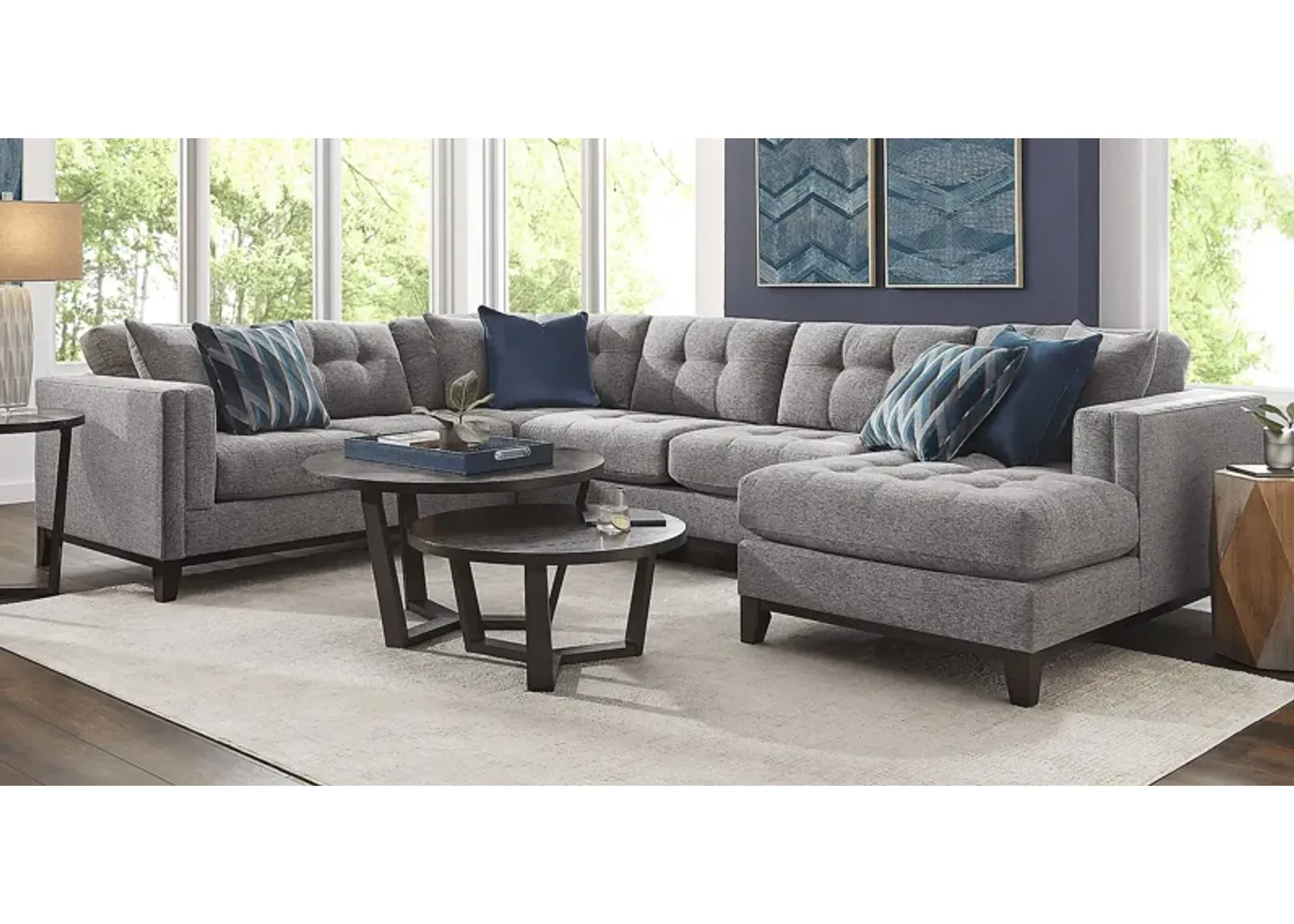 Chatham Gray 6 Pc Sectional Living Room