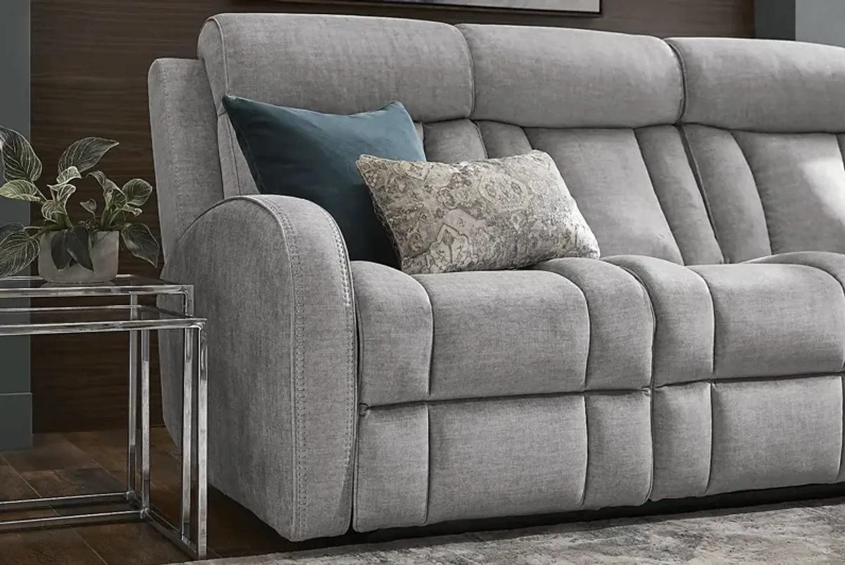 Copperfield Gray 7 Pc Living Room with Dual Power Reclining Sofa