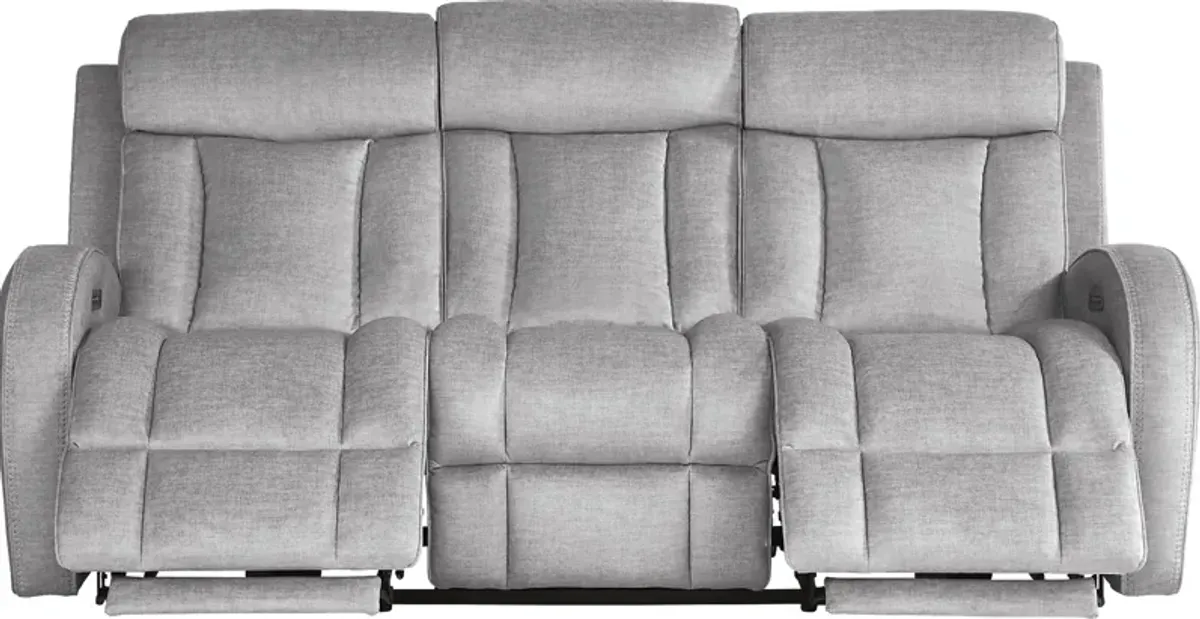 Copperfield Gray 7 Pc Living Room with Dual Power Reclining Sofa