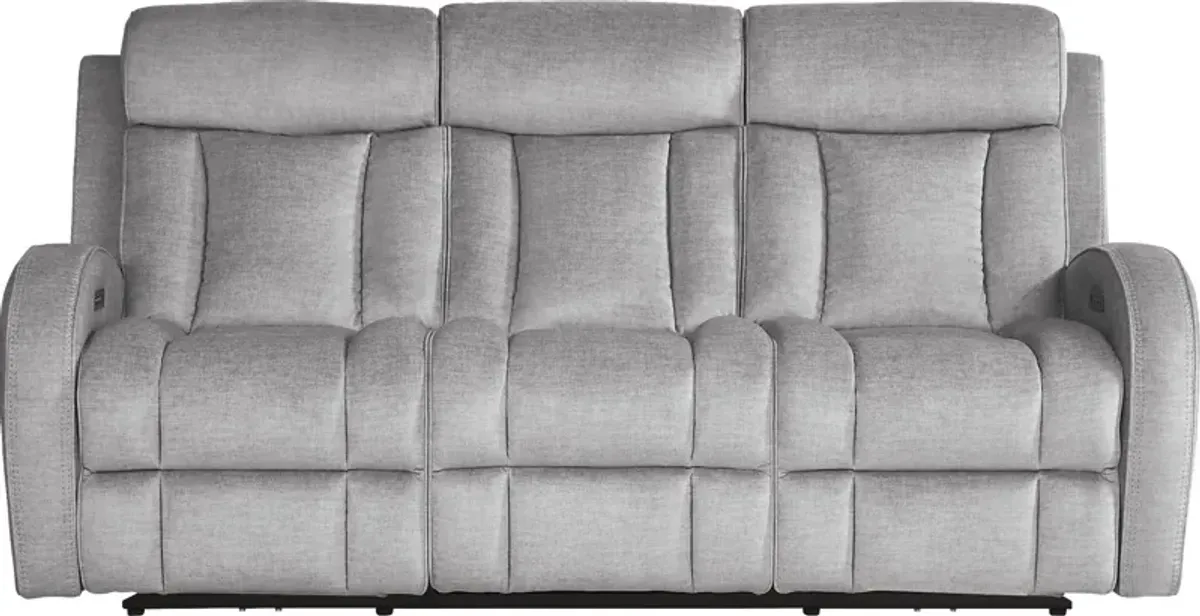 Copperfield Gray 7 Pc Living Room with Dual Power Reclining Sofa