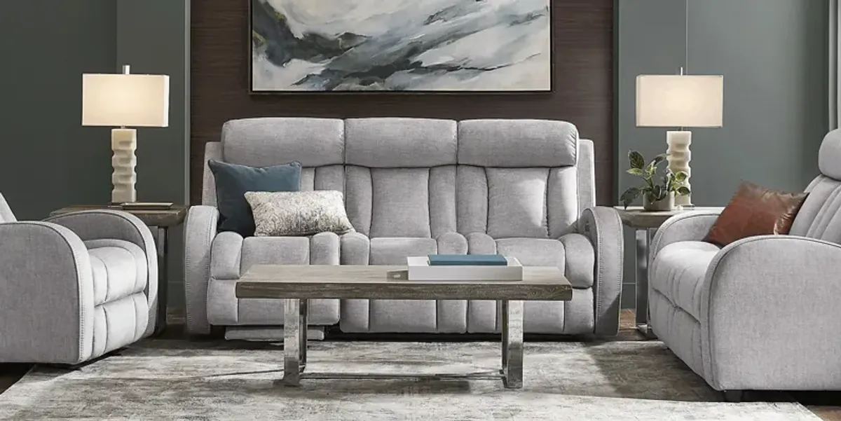 Copperfield Gray 7 Pc Living Room with Dual Power Reclining Sofa