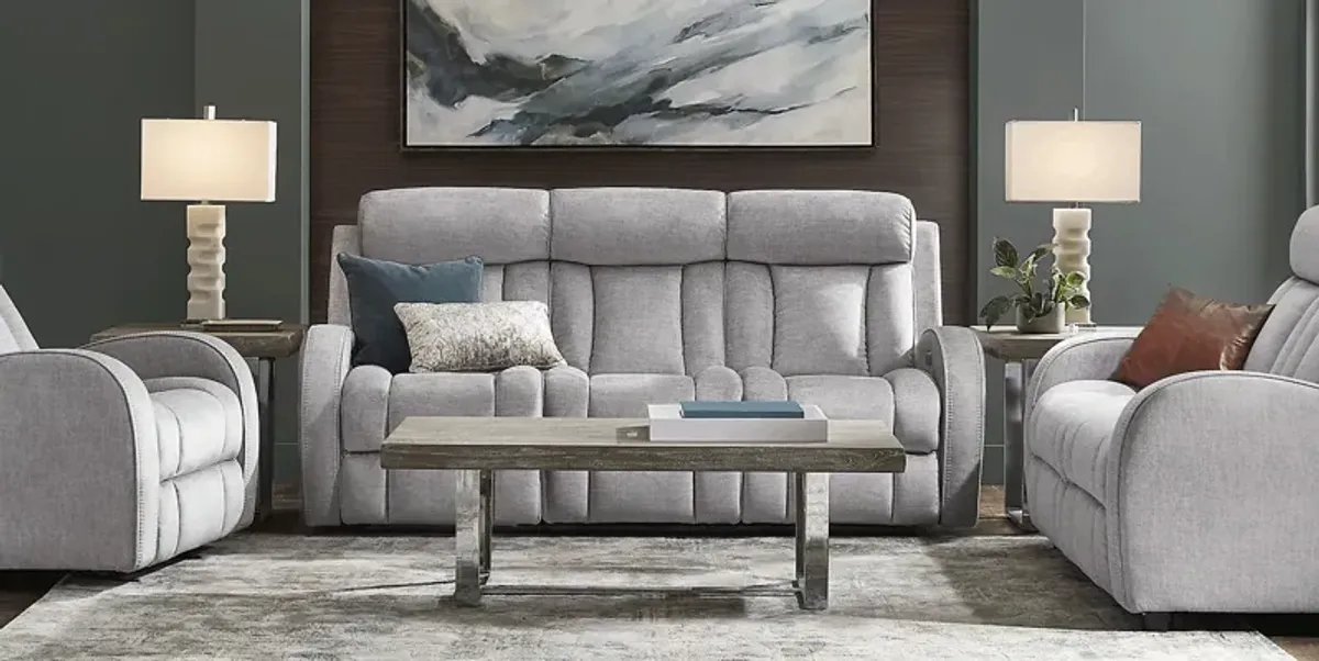 Copperfield Gray 7 Pc Living Room with Dual Power Reclining Sofa