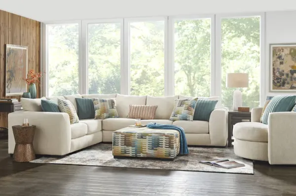 Brookeville White 5 Pc Sectional Living Room