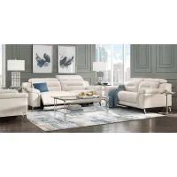 Castella Ivory Leather 2 Pc Dual Power Reclining Living Room