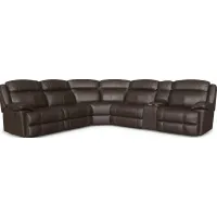 West Valley Brown 6 Pc Leather Power Reclining Sectional