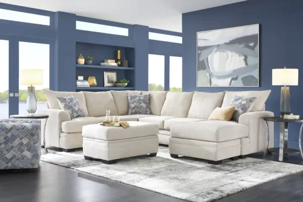 Copley Court Parchment 3 Pc Sectional Living Room