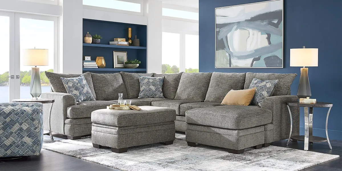 Copley Court Pewter 3 Pc Sectional Living Room