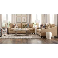 Cambria Gold 9 Pc Living Room with Gel Foam Sleeper Sofa