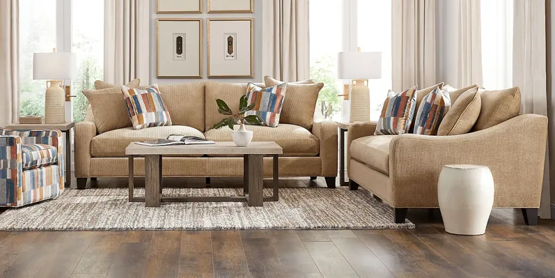 Cambria Gold 9 Pc Living Room with Gel Foam Sleeper Sofa