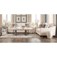 Cambria Ivory 9 Pc Living Room with Gel Foam Sleeper Sofa