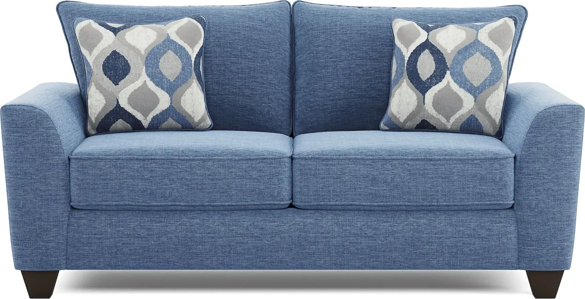 Dennin Heights Blue Gel Foam Sleeper Loveseat