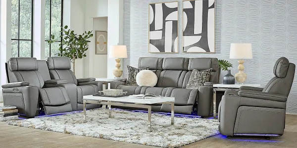 Haven Point Charcoal 7 Pc Dual Power Reclining Living Room