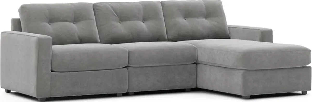 Drew & Jonathan ModularOne 3-Piece Chaise Sectional in Gray
