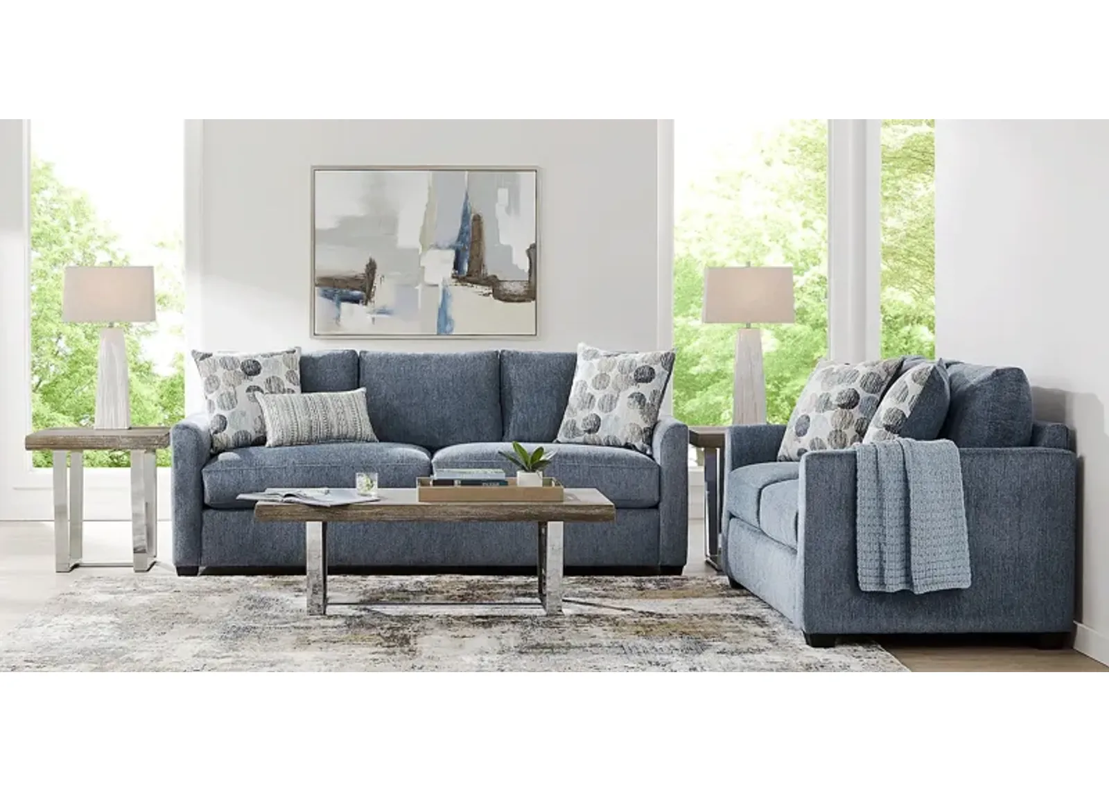 Caprice Navy 2 Pc Living Room