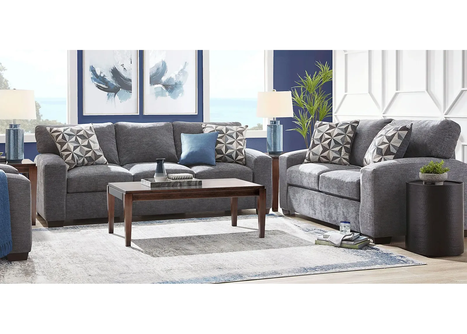 Finley Point Granite 7 Pc Living Room with Gel Foam Sleeper Sofa