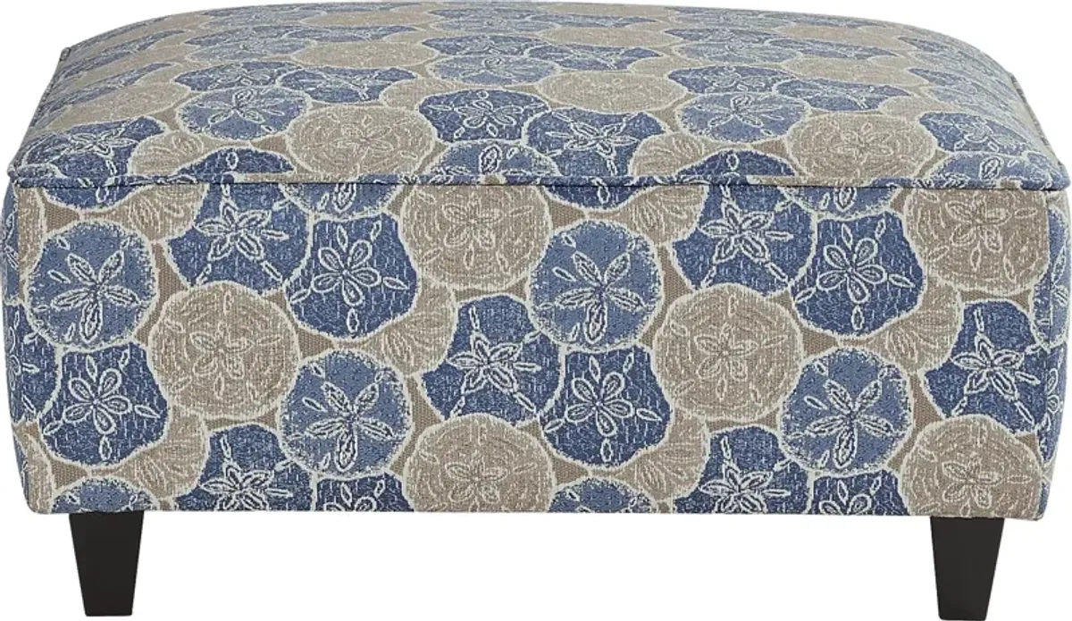 Kailani Coast Blue Cocktail Ottoman