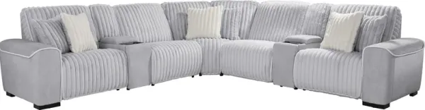 Bedingfield Gray 7 Pc Dual Power Reclining Sectional