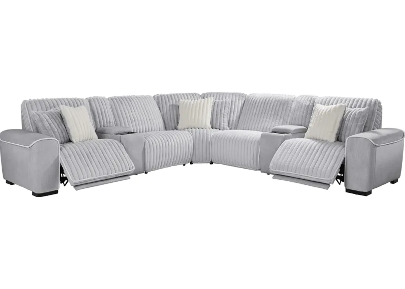 Bedingfield Gray 7 Pc Dual Power Reclining Sectional