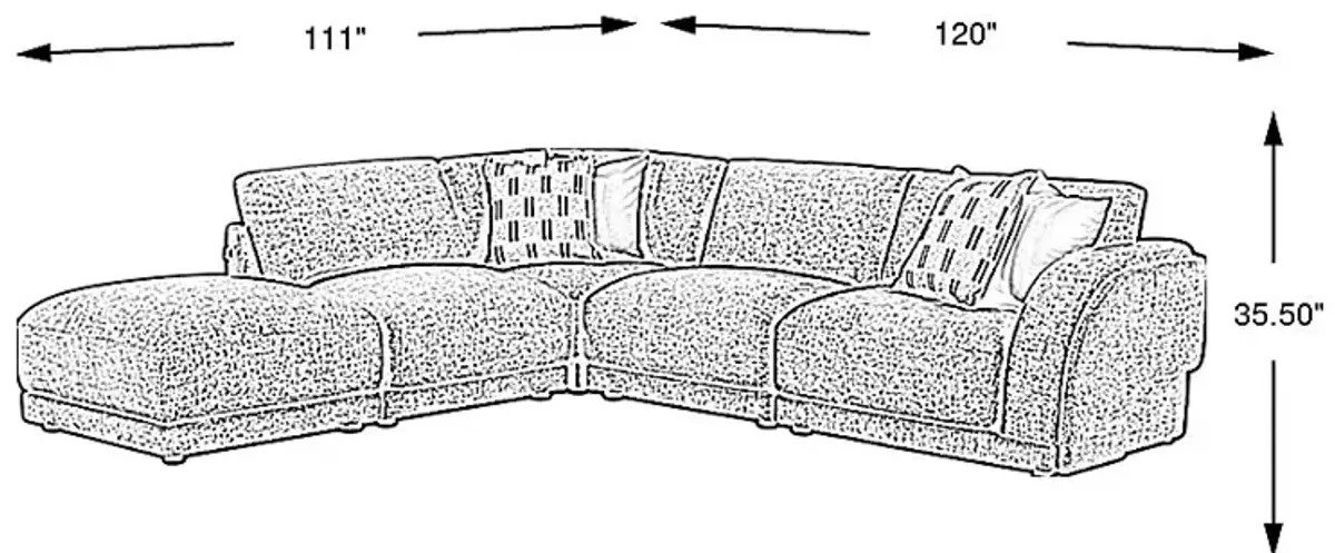 Latham Court Gray 5 Pc Sectional