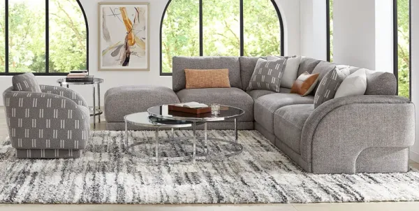 Latham Court Gray 5 Pc Sectional