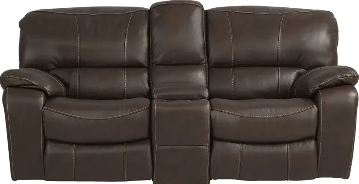 San Gabriel Brown Leather 3 Pc Reclining Living Room