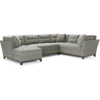 Cindy Crawford Home Metropolis Way Steel Microfiber 3 Pc Sectional