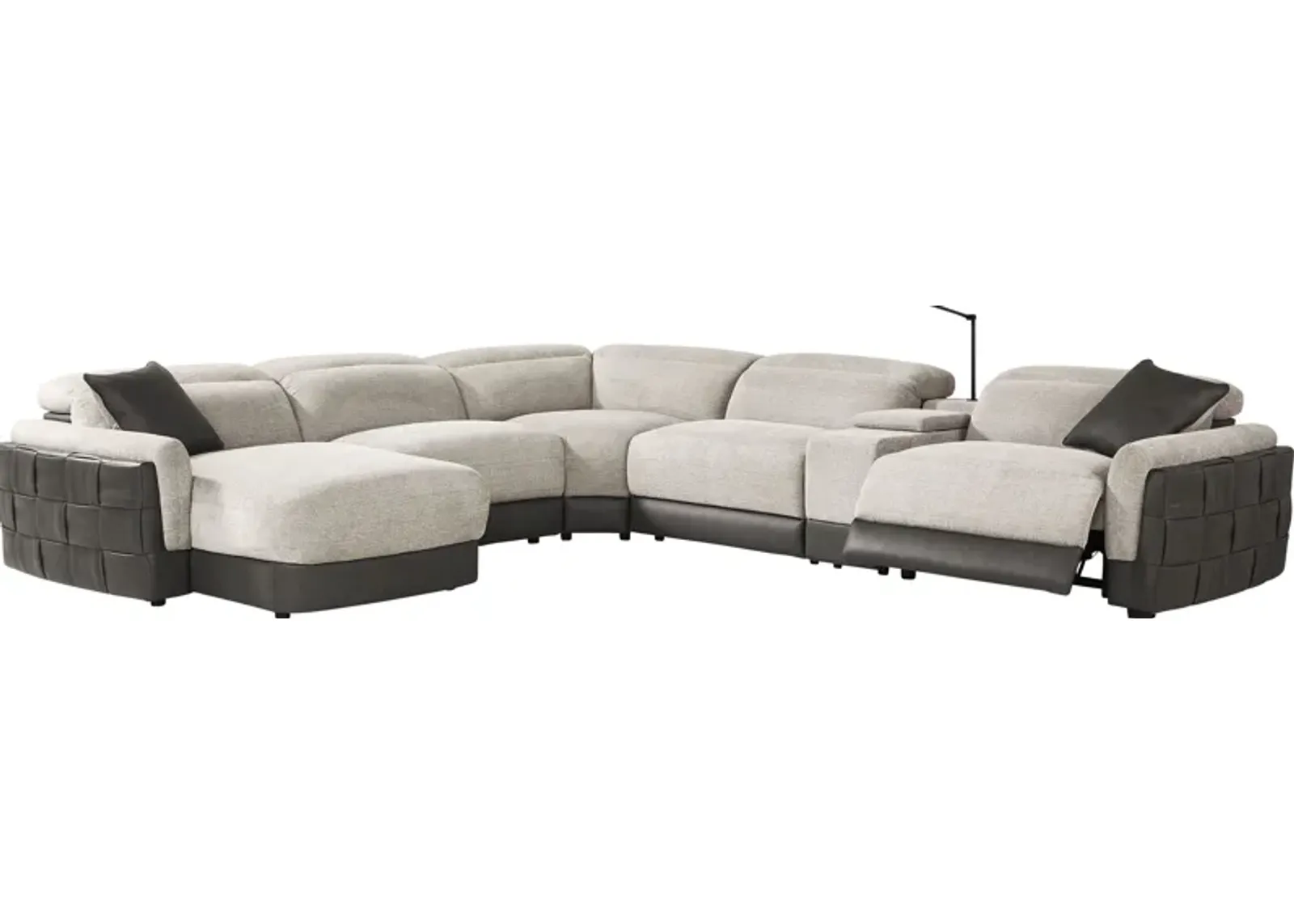 Seneca Falls Gray 6 Pc Dual Power Reclining Sectional