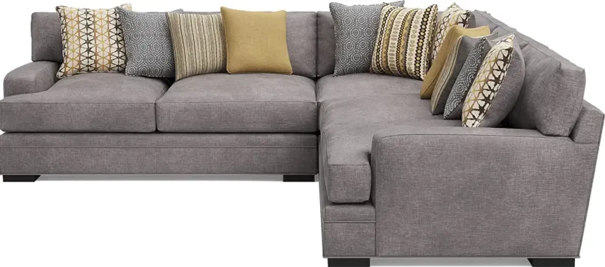 Palm Springs Silver 3 Pc Sectional