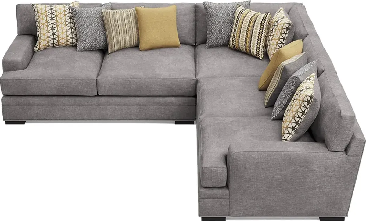 Palm Springs Silver 3 Pc Sectional