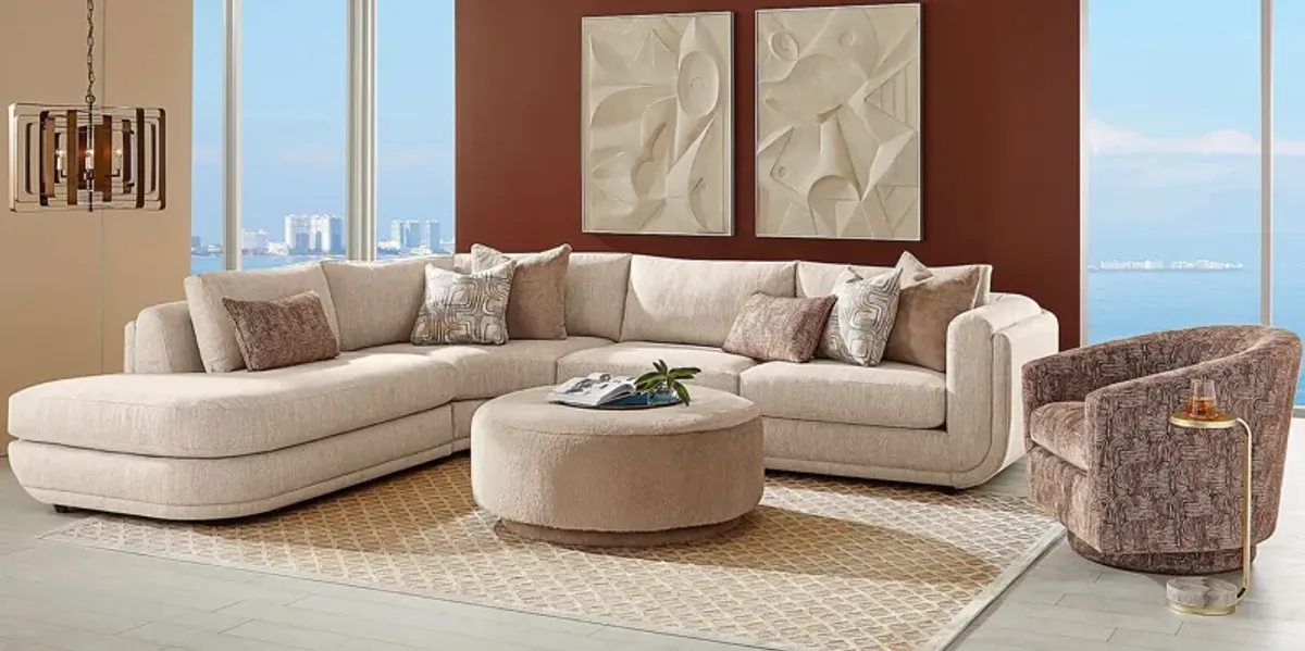 Wexley Beige 6 Pc Sectional Living Room