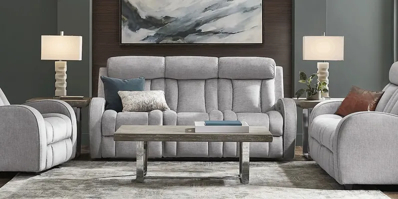 Copperfield Gray 3 Pc Living Room with Dual Power Reclining Sofa