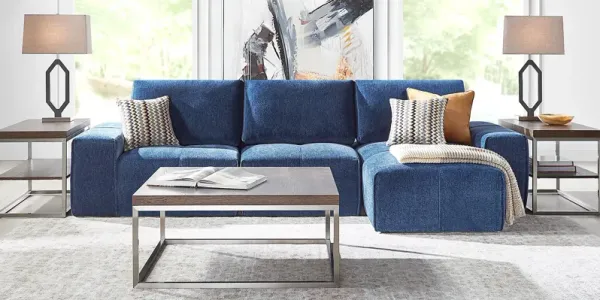Laney Blue 3 Pc Sectional